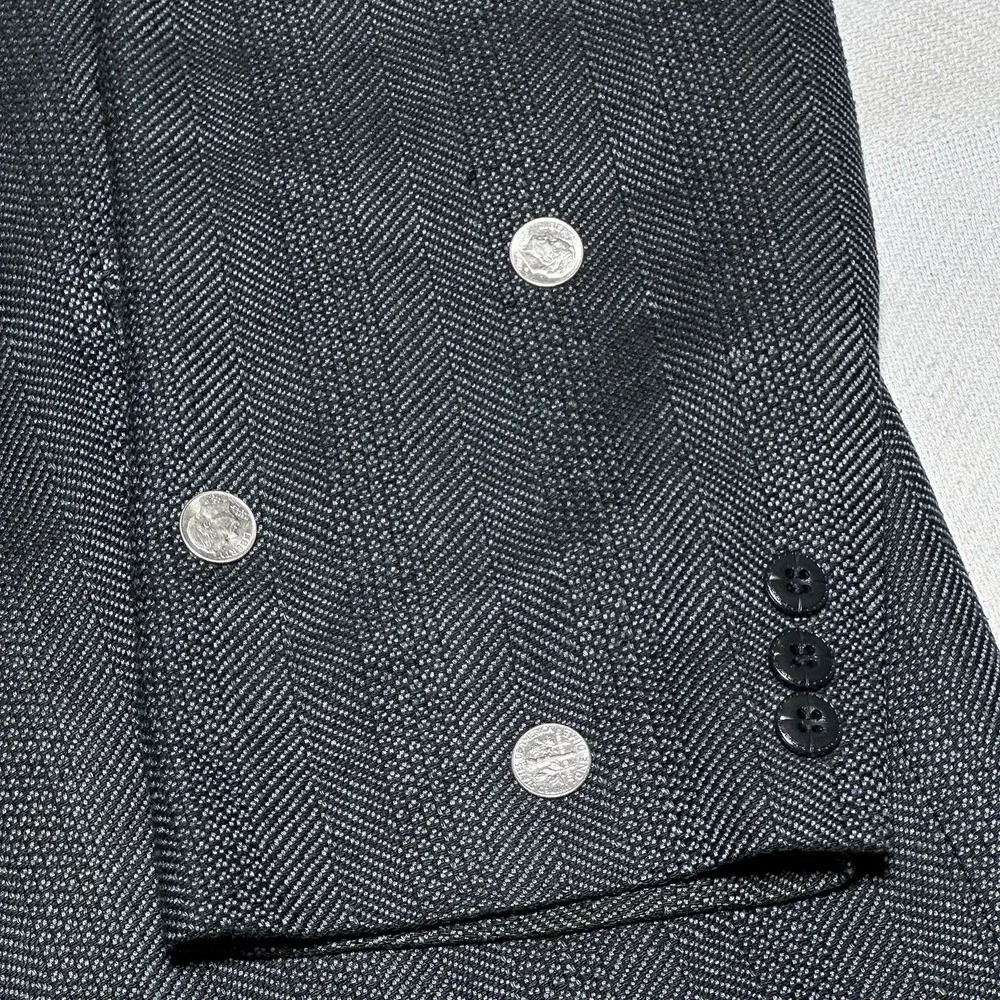 Vintage Circle S Sportscoat Blazer 48L Western Silk‎ Blend Herringbone USA Made